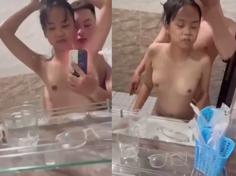 Mình dây em cùng bạn trai chịch trước gương quay kỉ niệm